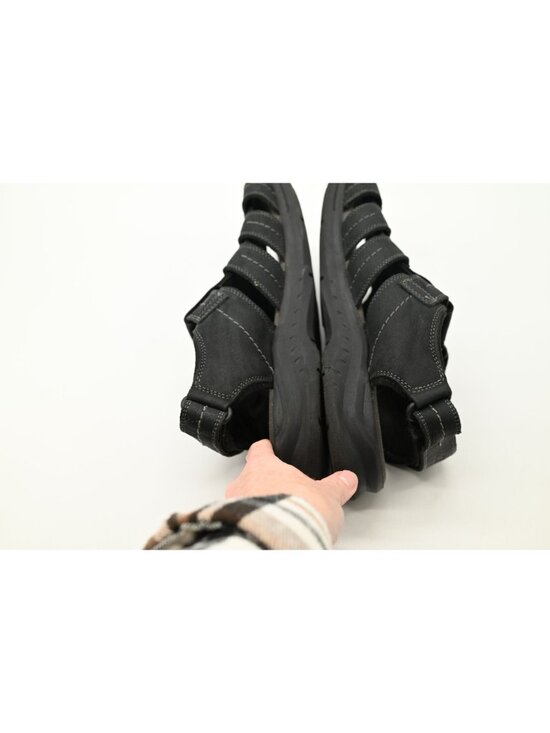 Clarks Walkford Fish Fisherman Sandals Sz 11 Black Tumbled Hook & Loop Comfort main image 6